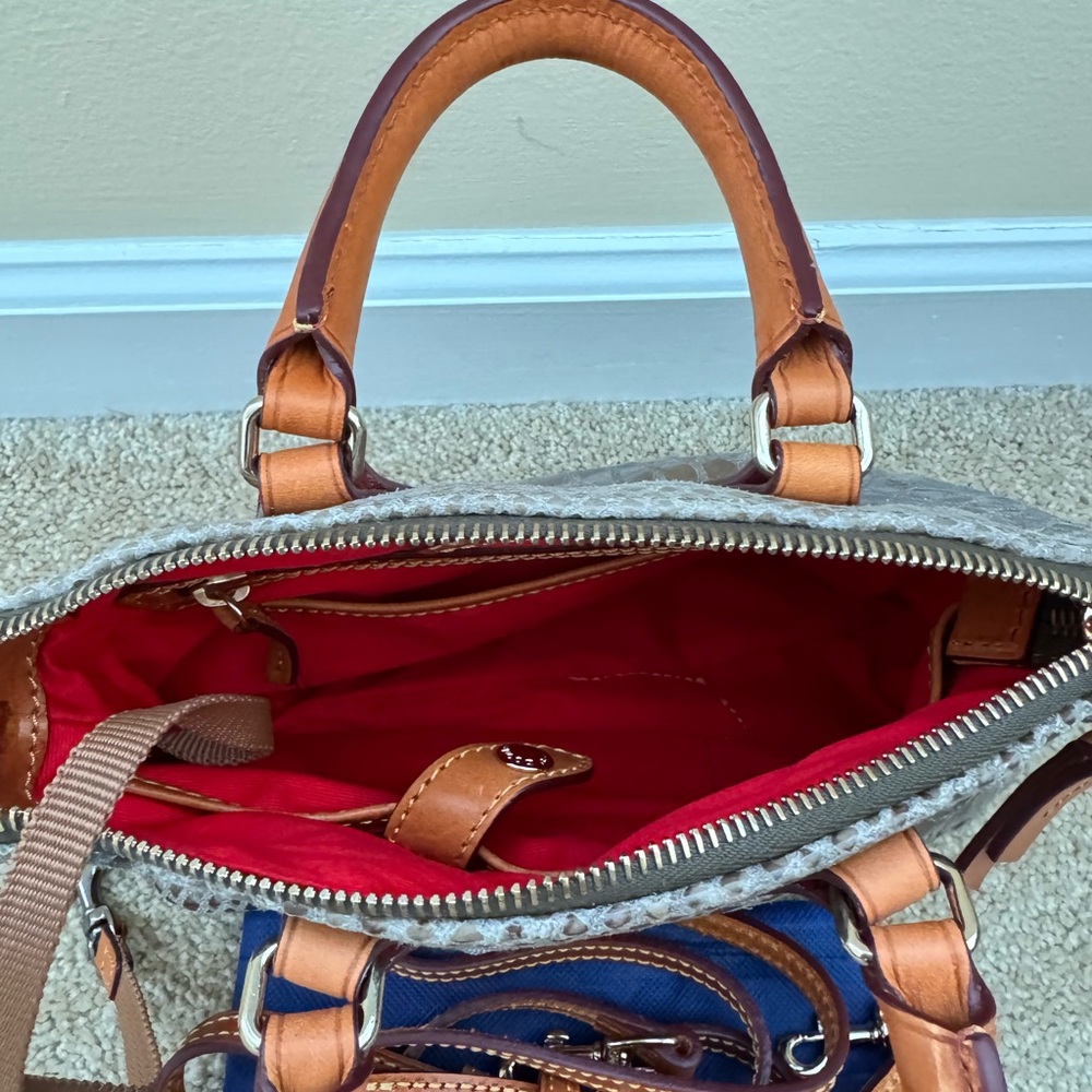 Dooney & Bourke Python-Embossed Satchel in Brown … - image 4